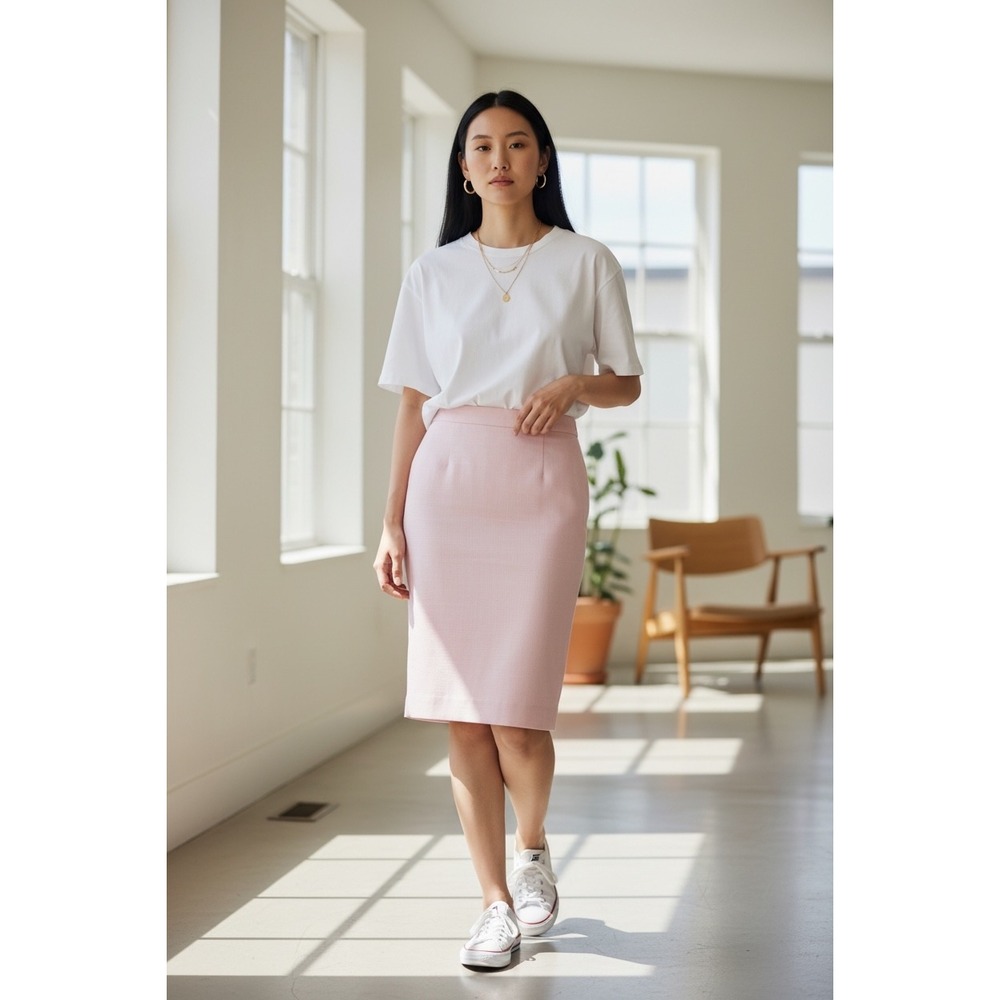 Vintage‎ F.R. Bentley Pink Pencil Skirt High Waist Midi Made in USA Size 16 NWT